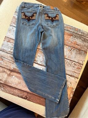 Women’s Vintage Request Boot Cut Jeans w Embroidered Back Pockets Size 30